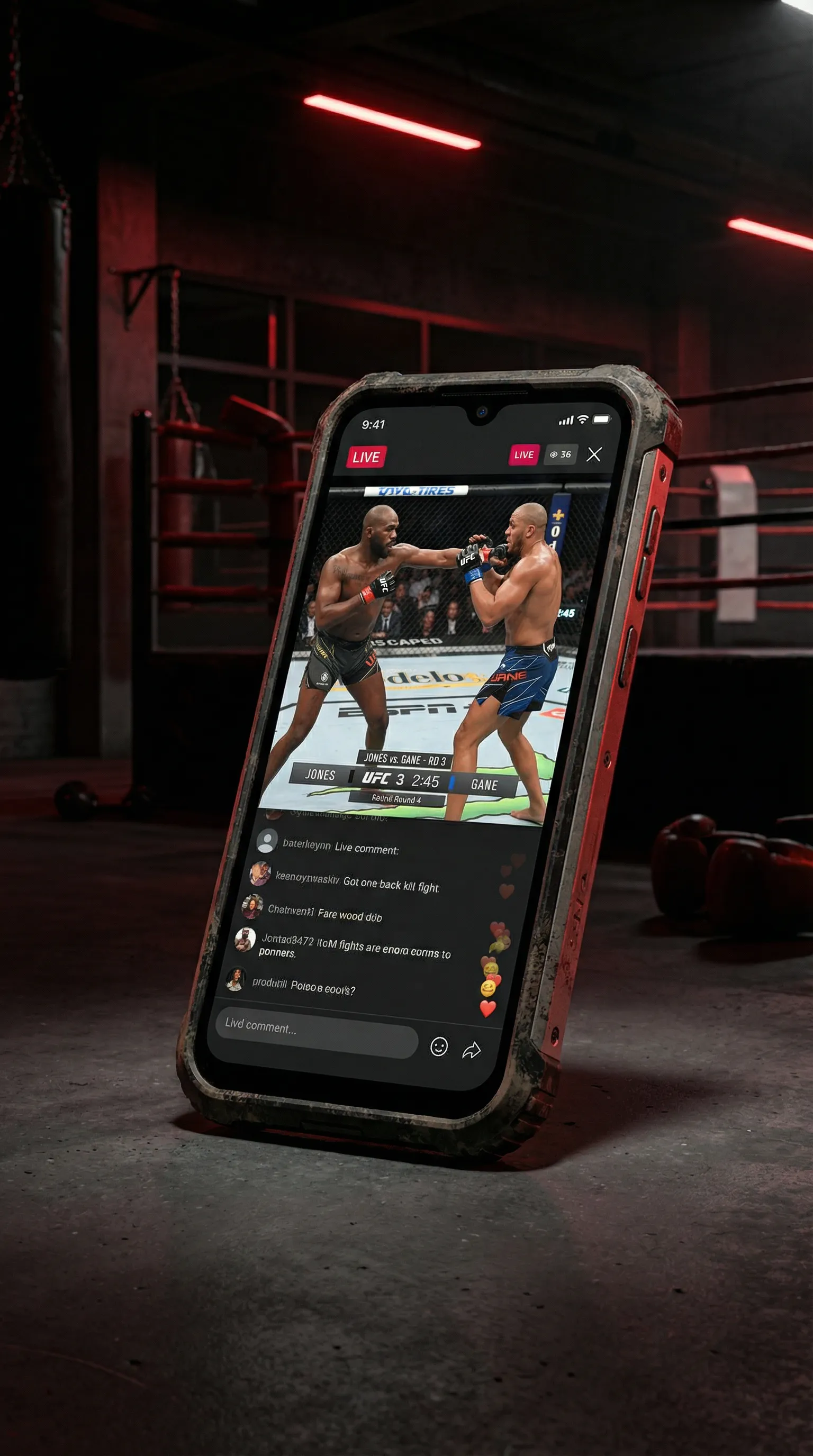 Bet365平台 移动端APP格斗直播界面